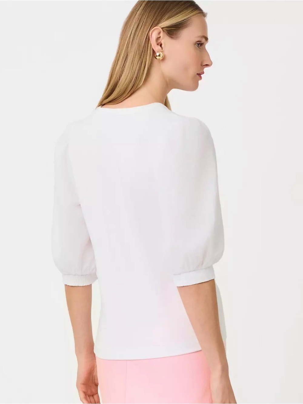 Lilly Pulitzer Resort White Ronson Puff-Sleeve V-Neck M New with Tags - Picture 3 of 5